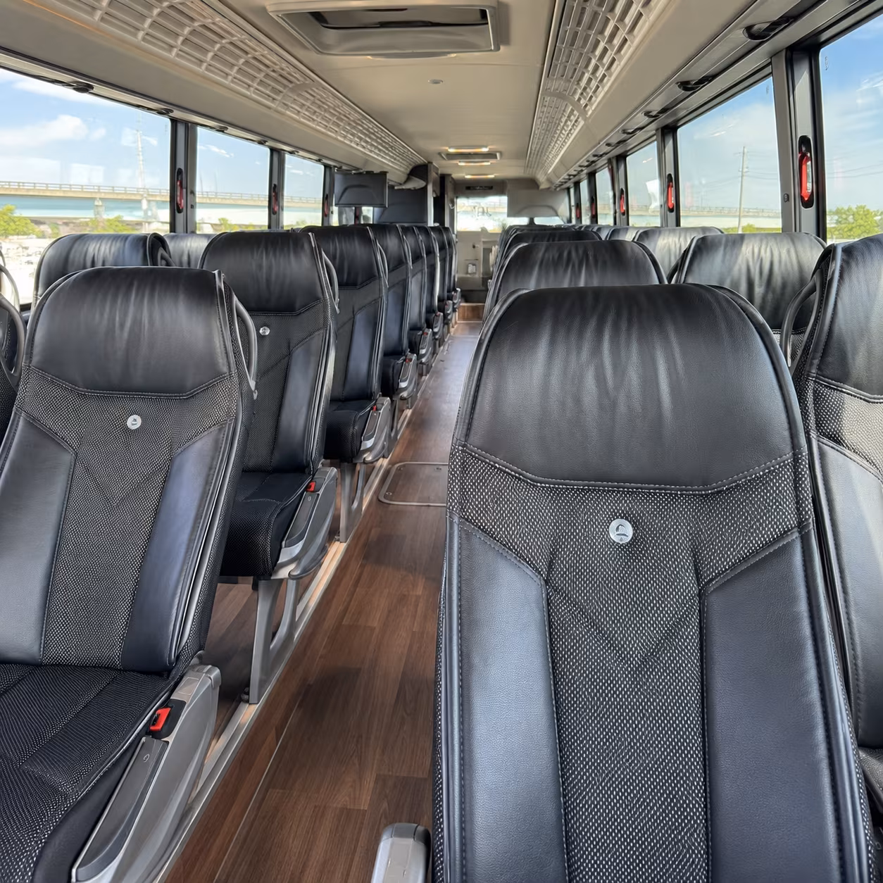 escondido charter bus rental interior