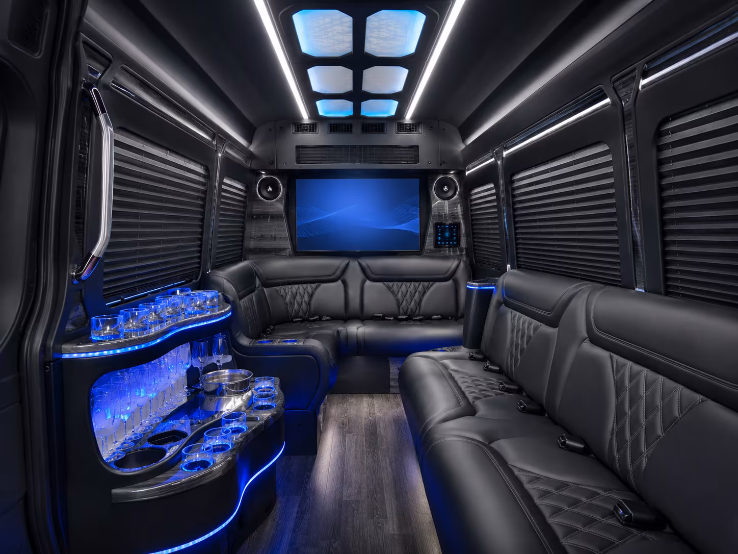 la mesa 20 passenger party bus inside