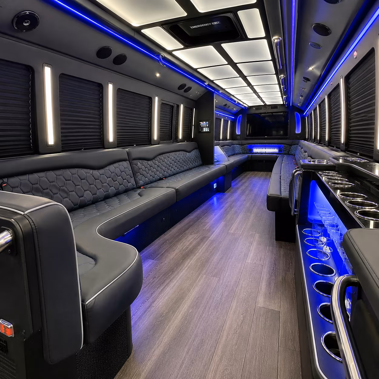 la mesa party bus rental interior