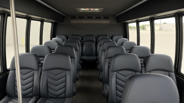 Interior of Charter Bus Company La Mesa's 18 Passenger Minibus in La Mesa