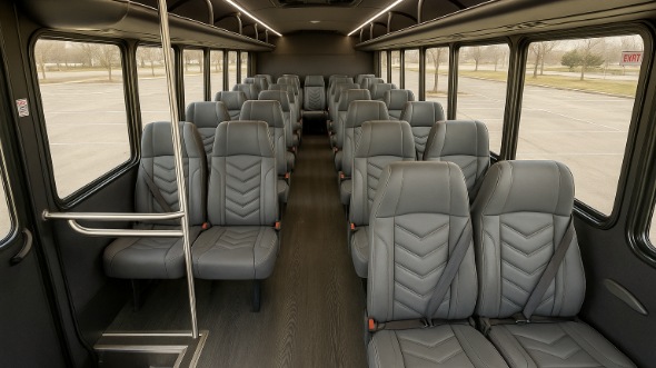 Interior of Charter Bus Company La Mesa's 25 Passenger Mini bus in La Mesa