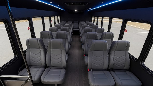 Interior of Charter Bus Company La Mesa's 28 Passenger Mini bus in La Mesa