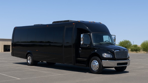 Exterior of Charter Bus Company La Mesa's 28 Passenger Mini bus in La Mesa
