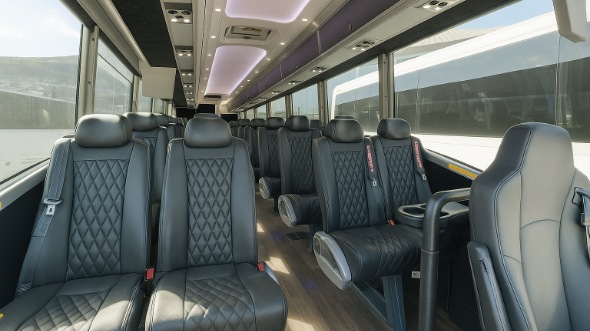 Interior of Charter Bus Company La Mesa's 30 Passenger Minibus in La Mesa