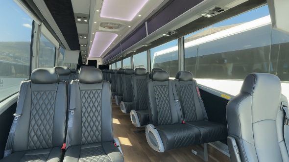 Interior of Charter Bus Company La Mesa's 35 Passenger Minibus in La Mesa