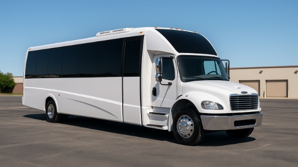 Exterior of Charter Bus Company La Mesa's 35 Passenger Minibus in La Mesa