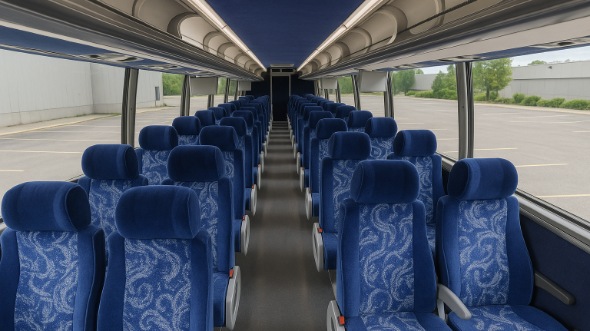 Interior of Charter Bus Company La Mesa's 50 Passenger Charter Bus in La Mesa