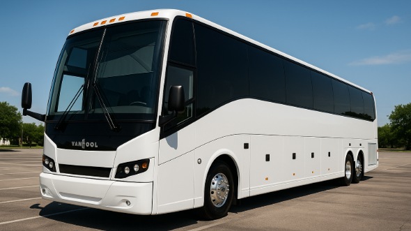 Exterior of Charter Bus Company La Mesa's 50 Passenger Charter Bus in La Mesa