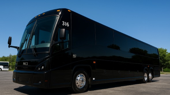 Exterior of Charter Bus Company San Diego's 55 Passenger Charter Bus in San Diego