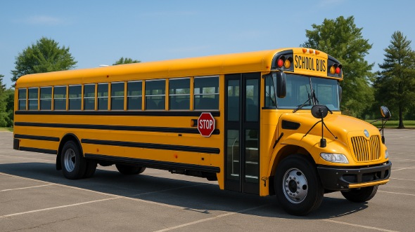 Exterior of Charter Bus Company La Mesa's School Bus in La Mesa