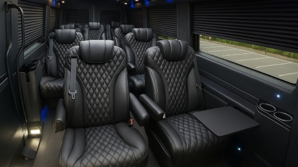 Interior of Charter Bus Company La Mesa's Sprinter Van Rental With Driver in La Mesa