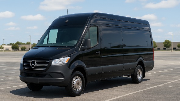 Exterior of Charter Bus Company La Mesa's Sprinter Van Rental With Driver in La Mesa